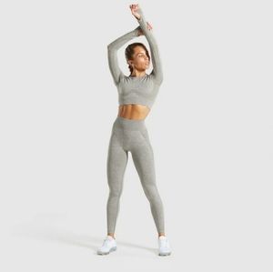 Gymshark Flex High Wasted Set in Khaki  - Medium - Leggings, Crop, Cycle Shorts